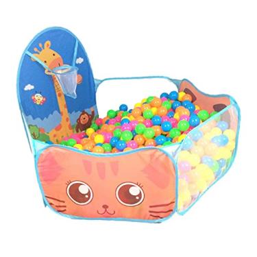 Imagem de Generic Barraca Dobrável do Teste Padrão do Girafa Poço da Bola das Crianças Com Aro de Basquete, Piscina Durável Jogo bebê para Meninos Meninas, área de Jogo Respirável Malha (Azul)