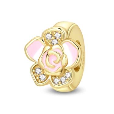 Imagem de QIKAOLA Pingentes com clipe dourado para pulseiras Pandora, espaçadores, berloques, joias, presente para mulheres