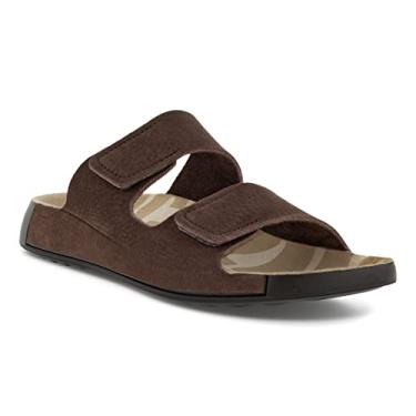 Imagem de ECCO Sandália masculina Cozmo Two Band Slide, Mocha, 10-10.5