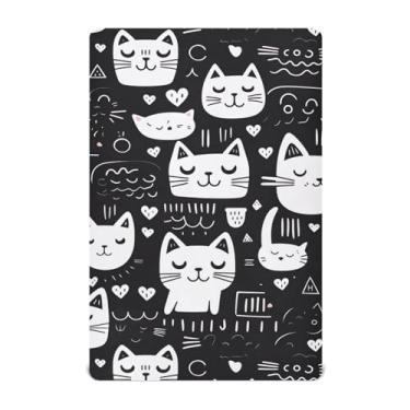 Imagem de Wassud Lençóis de berço respiráveis engraçados com desenho de pata de gato, 71 x 132 cm, lençol de bebê neutro para meninos e meninas para berço padrão