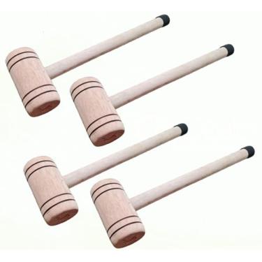 Imagem de 4 Martelo De Madeira Para Bater Pneu Caminhão Ônibus Carreta