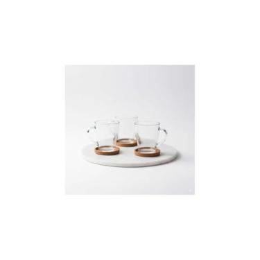 Imagem de Conjunto 3 Canecas de Vidro Murlin, 265ml, Transparente, 10cm Altura x 9cm Diâmetro, com Alça