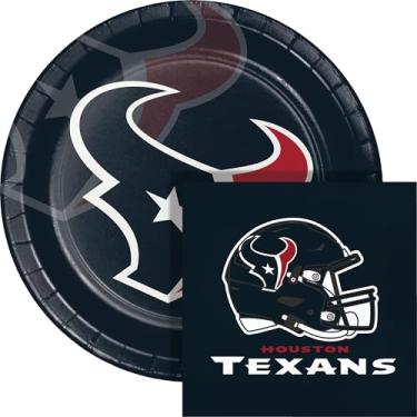 Imagem de Trendware Houston Texans Kit de prato de papel e guardanapo para festa, 72 unidades