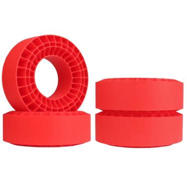Imagem de CrazyHobby 2.2" Soft Silicone Inserts, Fits 132–134mm 5.25" OD Crawler Tires, 4‑Pack, Waterproof, Traction & Sidewall Support for 1/10 RC Crawlers, 125×45mm, Compatible with TRX‑4 SCX10 (Red)