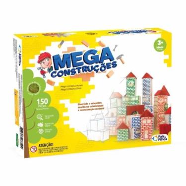 Imagem de Jogo Mega Construções 150 Peças Madeira Infantil Criatividade Pais e F