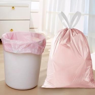 Imagem de Kit Sacos de Lixo com Alça Resistente Perfumado - Ideal para Banheiro, Cozinha, Quarto e Bebê, Neutraliza Odores Domésticos (80un - Rosa Perfumado)