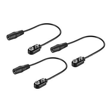 Imagem de 3pcs Conector de Snap Conversor Clipe Bateria 9V Plugue Fêmea 2 1mm 5 5mm para Fonte Alimentação Pedal Efeito Guitarra