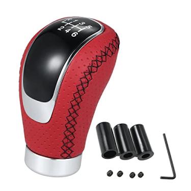 Imagem de Manopla de câmbio 6 marchas universal alavanca para substituição em carro manual instalação fácil direta PU e liga metál