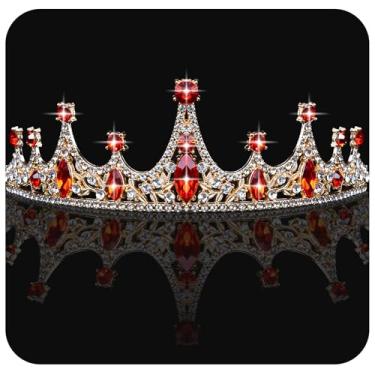 Imagem de Aprince Tiaras de cristal vermelho para mulheres, rainha, coroa, princesa, para meninas, faixa de cabeça para festa de aniversário, fantasia de formatura, cosplay, acessórios de cabelo para noivas