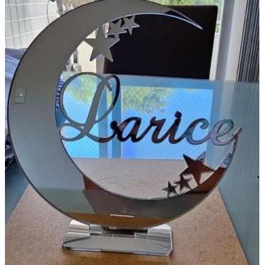 Imagem de Topo de Bolo Casamento e Aniversário Lua em Acrílico Personalizado - n