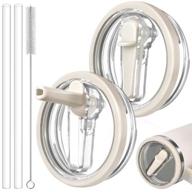 Imagem de ANTAND Pacote com 2 tampas à prova de vazamento para Stanley H2.0 Quencher de 850 g, tampa de canudo sem derramamento, substituição para acessórios de copo Stanley de 850 g, tampa de canudo de