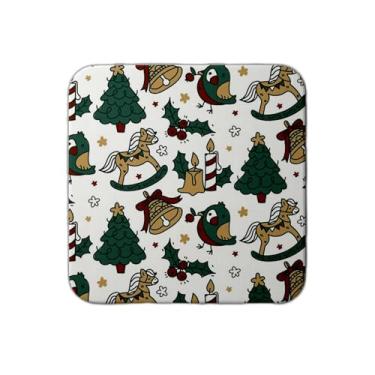 Imagem de Ladrilho Decorativo de Cerâmica Estampa Natalina Verde Texturizado