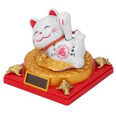 Imagem de GLOGLOW Gato da Sorte Deitado e Acenando, Decoração Movida a Energia Solar para Casa e Carro, Ornamento de Gato Sorridente para Todas As Idades, Decoração Diária (L)