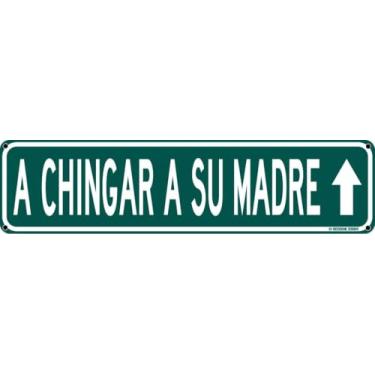 Imagem de Busppoy Chingar A Su Madre Humor Mexicano Espanhol Engraçado 40 x 10 Placa de Rua Bar Latino Humor Decoração de Parede