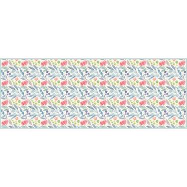 Imagem de IRI-GIRI Tapete decorativo de vinil para cozinha, linóleo, PVC, piso de azulejo, colorido, durável, antiderrapante, lavável à mão e protege pisos 160 cm x 60 cm, Monet's Garden 302