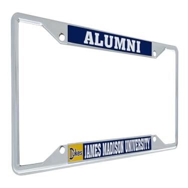Imagem de Desert Cactus James Madison University Car Accessories Dukes Moldura de placa de licença de metal e suporte de etiqueta para frente ou traseira do carro (ex-alunos vintage)