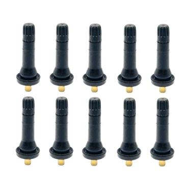 Imagem de 10 peças TPMS 20008 Haste de válvula de pneu de encaixe de borracha sem câmara Sensor de pressão de pneu haste de válvula de latão compatível com Buick Chevy Dodge Ford Jeep Enclave Escalade Avalanche