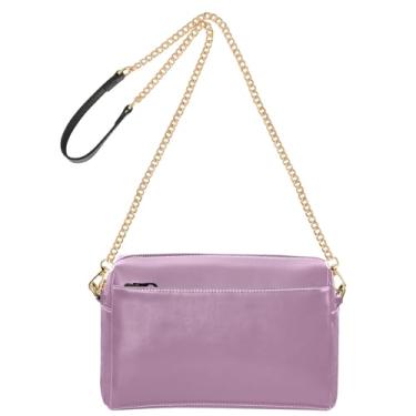 Imagem de Joitme Bolsa tiracolo feminina Opera Mauve Purple para celular com alça de corrente de couro PU