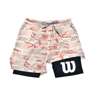 Imagem de Shorts Esportivos Masculinos Dois Em Um Para Academia, Treino, Corrida