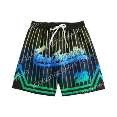 Imagem de Shorts Casuais De Verão Com Estampa De Los Angeles Para Homens, Shorts