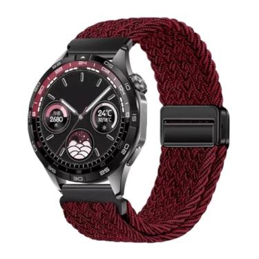 Imagem de TIOYW Pulseira respirável de nylon de 22 mm e 20 mm para Huawei Watch GT4/Pro 46 mm/GT3/GT2 2e para Samsung Watch 6/5/4/3/Gear S3 (vermelho grafite, para outros 22 mm)