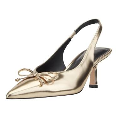 Imagem de Marc Fisher LTD Gretel feminino, Couro metálico espelhado dourado 710, 36