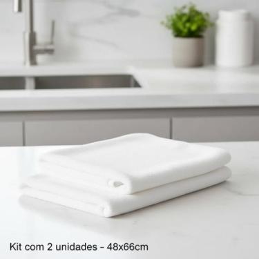Imagem de Pano Mágico Sherpa Branco Super Macio e Absorvente  Kit 10un 25x25cm o