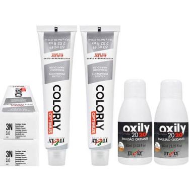 Imagem de Itely  Kit c/2 Tintas Colorly 3N Castanho Escuro 60 ml + 2 Oxily 20 Vo