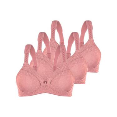 Imagem de Kit com 3 Sutiãs sem Aro e sem Bojo Duloren 111248 Taça B, Rosa, 46