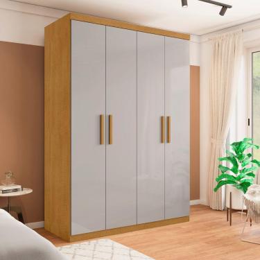 Imagem de Roupeiro 4 Portas E 3 Gavetas Palmas Naturalle Off White