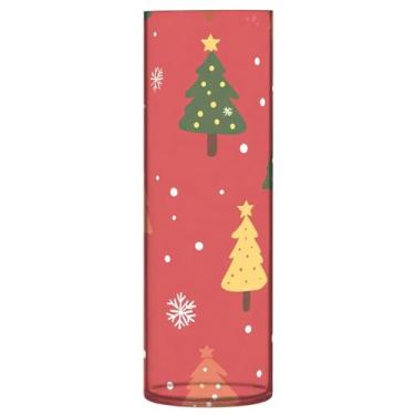Imagem de Wassud Vaso de árvore de Natal alegre para decoração de quarto, vaso de flores, vasos de fazenda para centros de mesa, vaso cilíndrico de plástico para decoração de casa