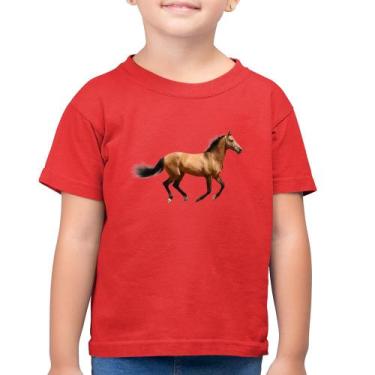 Imagem de Camiseta Algodão Infantil Cavalo Correndo - Foca na Moda, Vermelho, 8