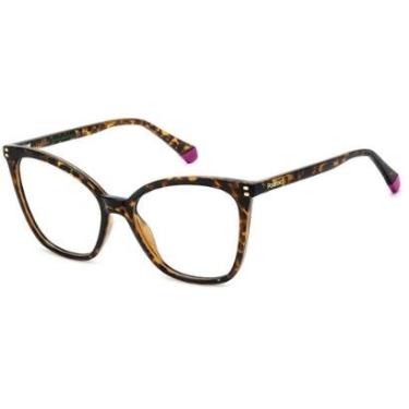 Imagem de Armação de Óculos Polaroid Pld D579 086 - Marrom Havana 55-Feminino