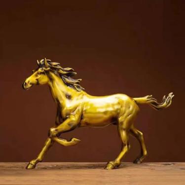 Imagem de FENNYYAR Estátua de cavalo de cobre, 42 cm 41,9 cm, presentes para sala de estar, decoração Feng Shui