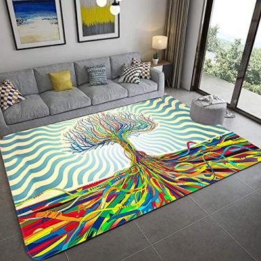 Imagem de Medicle Tapete antiderrapante de ilusão óptica, tapete de chão para sofá, sala de estar, tapetes de ilusão visual 3D, tapete de área de impressão de veludo nórdico