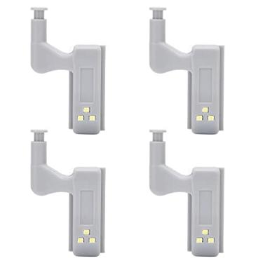 Imagem de Generic Dobradiça LED Luz de Alto Brilho ABS Luz de Gabinete para Guarda-roupa Armário Armário Porta LED (branca + bateria)