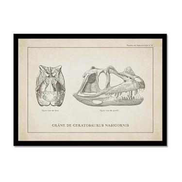 Imagem de Arte de parede de esqueleto de dinossauro vintage, paleontologia, pôsteres em tela, fósseis de dinossauro, impressões artísticas, esboços, fotos, decoração de quarto de menino (SKU13,8 x 30,5 cm = (20