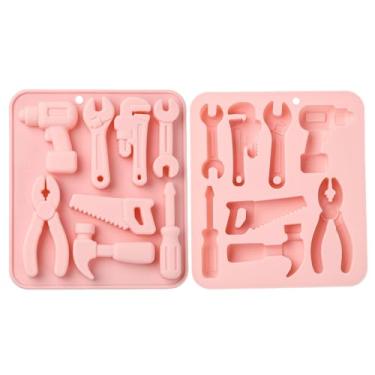 Imagem de Ipotkitt 2 peças de moldes de silicone para doces com tema de ferramenta rosa, broca de martelo para gelatina, fondant, chocolate, doces, bolo, gelo, artesanato, faça você mesmo, bomba gorda Keto