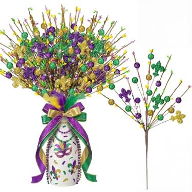 Imagem de Zeyune 6 peças de decoração de mesa de centro de mesa de carnaval carnaval 16,5 polegadas carnaval roxo dourado verde enfeite de árvore enfeites para baile de máscaras de carnaval decoração de festa