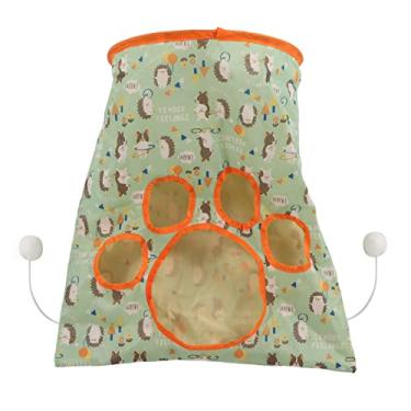 Imagem de HEEPDD Brinquedo de Túnel para Gatos, Papel Divertido Com Padrão Fofo e Som Farfalhante, Túnel para Animais de Estimação Dobrável de 3 Camadas Com 3 Bolas de Pelúcia, para Brincadeiras e (ouriço