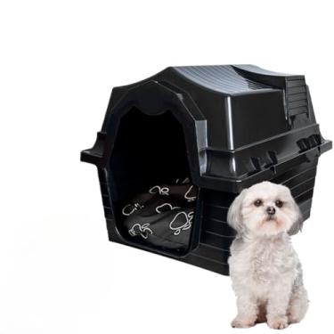 Imagem de Casinha de cachorros equipada com cama, adequada para 3 ou 4 cães de pequeno ou médio porte(PRETA - N3,COM COLCHÃO)
