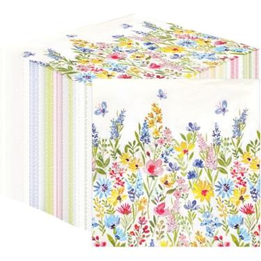 Imagem de Talking Tables Guardanapos descartáveis para crianças de mesa, guardanapos de papel macio, guardanapos descartáveis, padrão floral, para casamento ou uso diário, ecologicamente correto, compostável