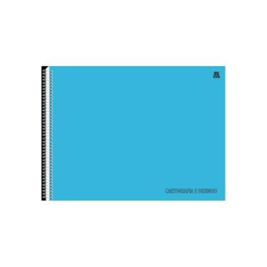 Imagem de Caderno de Cartografia e Desenho Capa Lisa Azul, 60 Folhas Brancas, Uso Escolar, Ideal para Mapas, Ilustrações e Atividades Educacionais