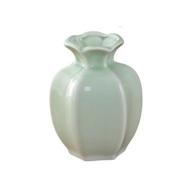 Imagem de Vaso de flores Vaso de flores minimalista para casa, estante livros, escritório, mesa centro, sala jantar, lareira, cerâmica rústica