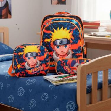 Imagem de Kit Bolsa Mochila Escolar Naruto Volta As Aulas - TOYS 2U