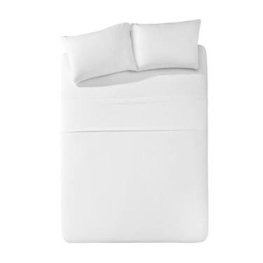 Imagem de Jogo de Cama Queen Döhler Nora 180 Fios 4 Peças, Queen, Branco