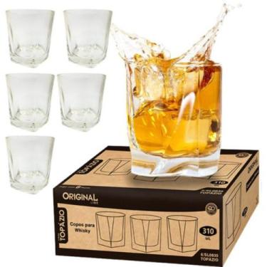 Imagem de Kit 6 Copos Whisky Vidro Topázio 310ml Bar Drink - Original