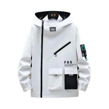 Imagem de Jaqueta Masculina Com Capuz E Zíper Estilo Piloto Primavera Outono Uni