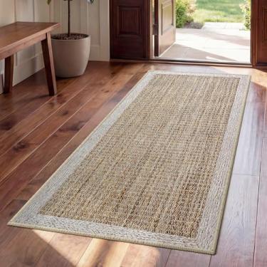 Imagem de QiCaiJia Tapete de corredor 5 x 12 cm, tapete de corredor de cozinha lavável antiderrapante, tapete fino para entrada embaixo da porta, tapete interno macio de camada baixa para lavanderia