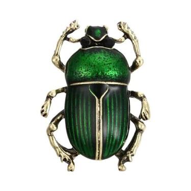 Imagem de Broches Vintage De Besouro Em Esmalte Verde E Roxo Para Mulheres E Cri